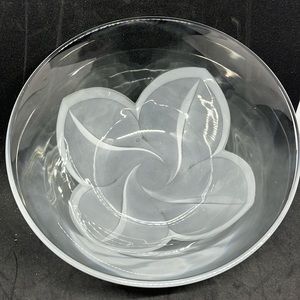 Vintage Cristal D’arques, JG Durand France Serving Bowl with Frosted Flower Base